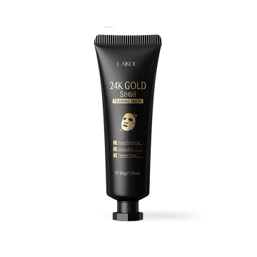 Black tube of LAIKOU 24K Gold Snail Face Mask on a white background