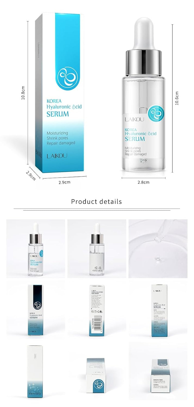 2 Pcs Hyaluronic Acid Serum with Tremella Extract - Day & Night Moisturizing Essence for Enhanced Collagen Production (2.02 Oz)