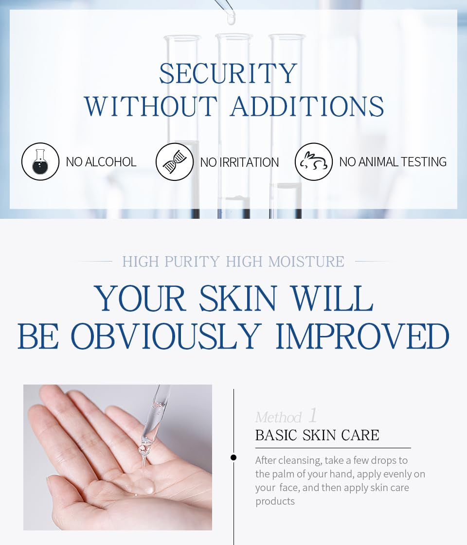 2 Pcs Hyaluronic Acid Serum with Tremella Extract - Day & Night Moisturizing Essence for Enhanced Collagen Production (2.02 Oz)