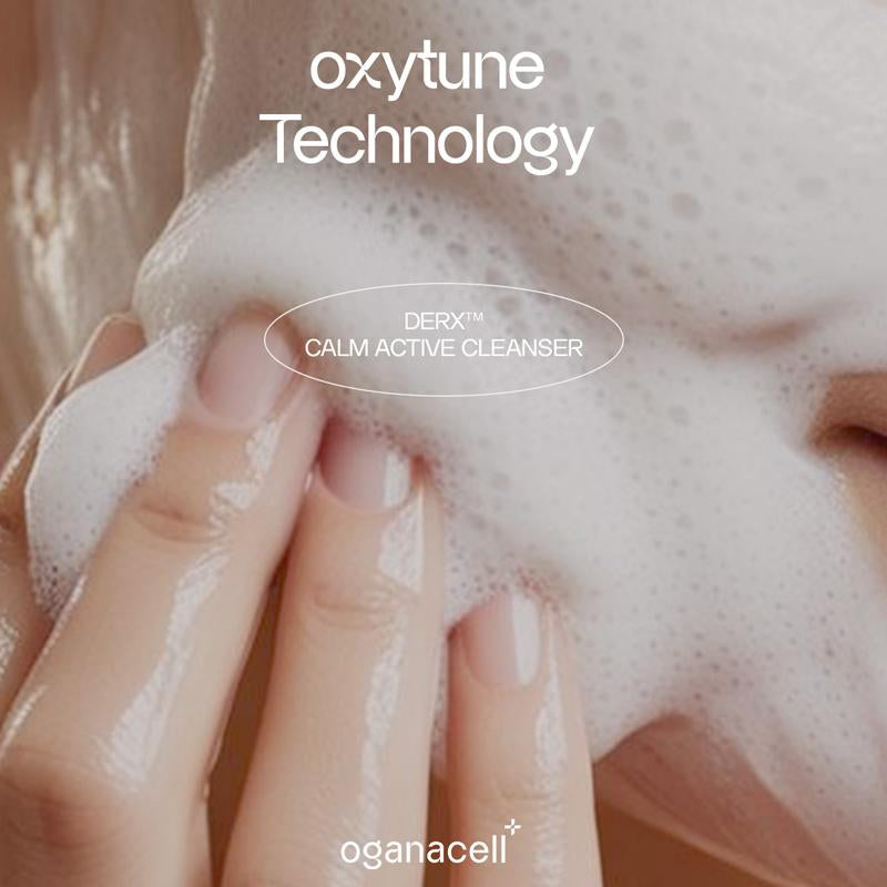 OGANACELL DERX Calm Active Cleanser 120Ml with Centella Asiatica & Red Bean Powder for Deep Pore Cleansing Oil Control Gentle for Sensitive Skin Korean Facial Foam Self-Foaming Mild Hydrate Moisturizing Smooth Hydrating